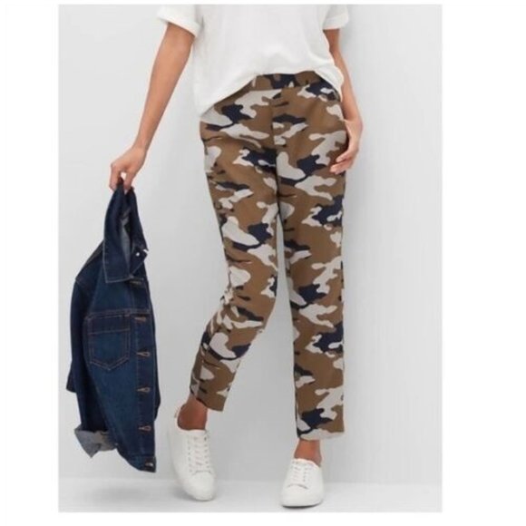 NWT Womens Size 14 Banana Republic Hayden Camo Print Ankle Length Pants - Picture 1 of 4